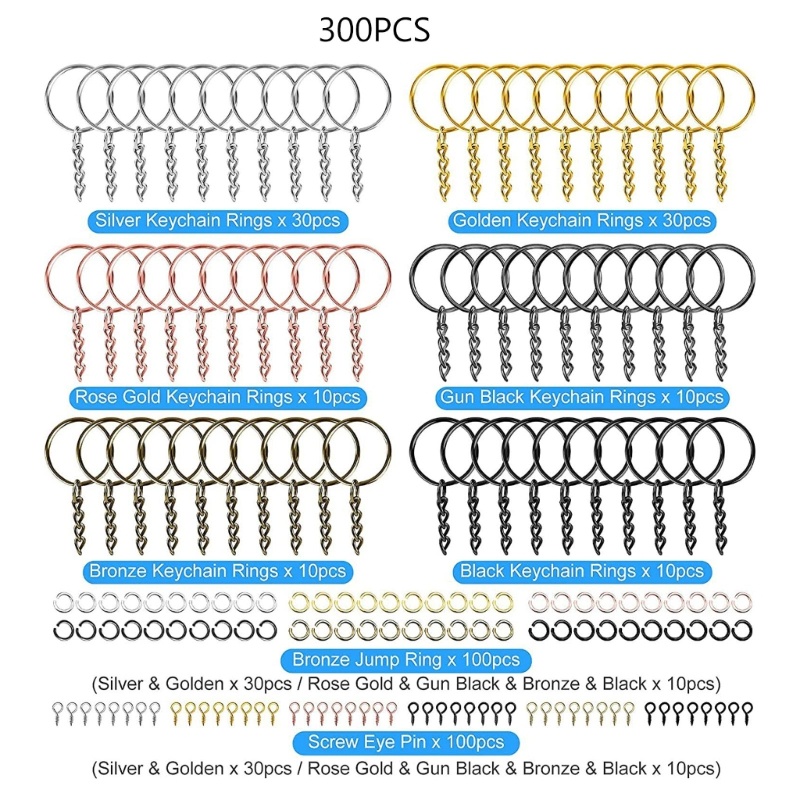 Sa Set 100 Vòng Sắt 25mm 6 Màu Làm Móc Khóa