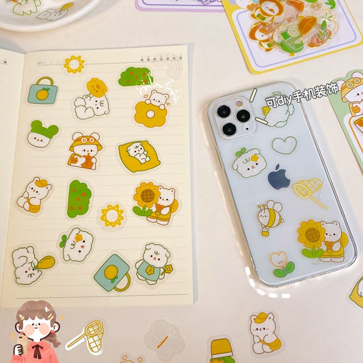 [Hàng Sẵn] Set 30 Nhãn Sticker Nhiều Chủ Đề Dễ Thương Trang Trí, Chất Liệu PVC Chống Thấm