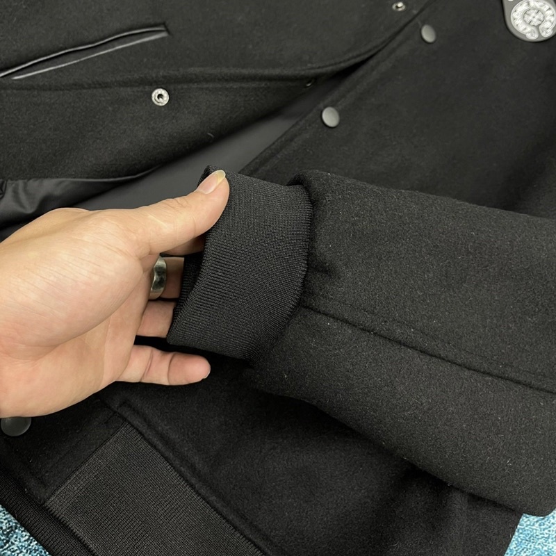 Áo khoác Teddy bomber nam nữ thêu 2 sọc da đen hai vai chất dạ lót gió ống bo chun dày dặn đẹp AK08P