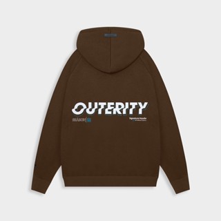 Áo khoác hoodie nam nữ nỉ bông dày Outerity Signature Season 2022 / Màu Nâu ORT.B 204