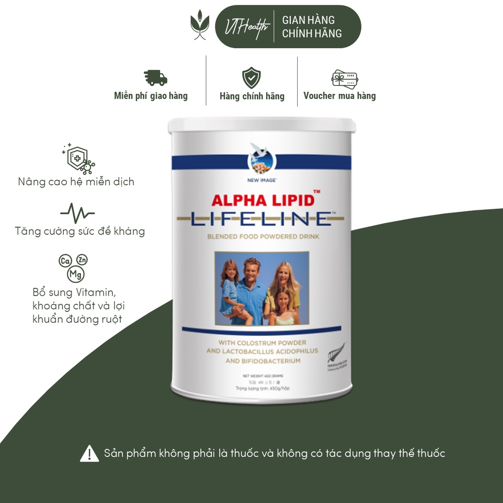 Thực Phẩm Bổ Sung Sức Khỏe Sữa Non New Image™ ALPHA LIPID™ LIFELINE 450 GR hỗ trợ nâng cao sức đề kháng và hệ miễn dịch