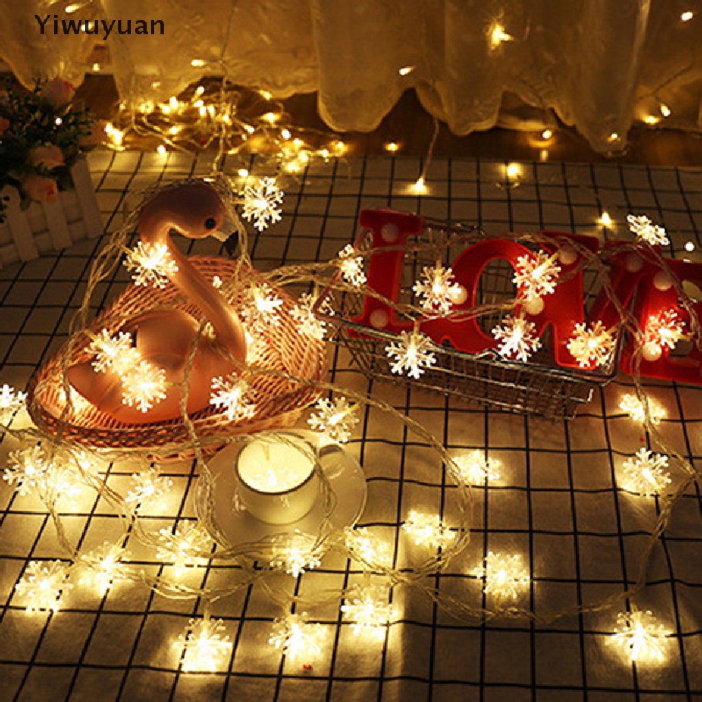 Yiwuyuan dây đèn led hình bông tuyết ánh sáng trắng ấm áp trang trí nhà - ảnh sản phẩm 3