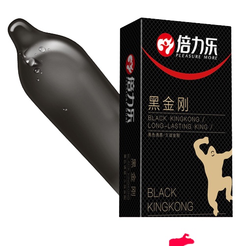 Bao cao su màu đen Black Kingkong vui nhộn siêu mỏng - hộp 10 cái