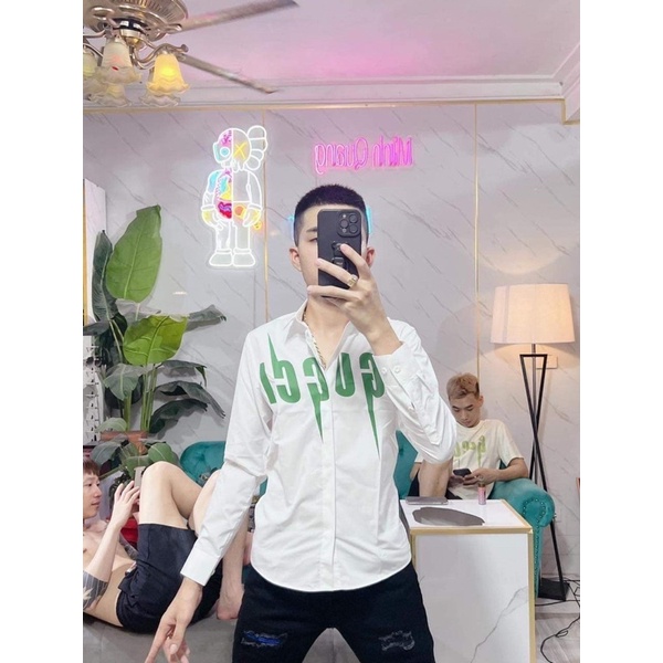 [HÀNG CAO CẤP] Áo sơ mi nam dài tay, Áo sơ mi trắng Gucci