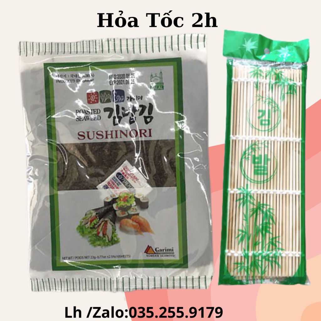 Combo 10 lá rong Biển Loại Dai Ngon  + Mành tre Cao Cấp