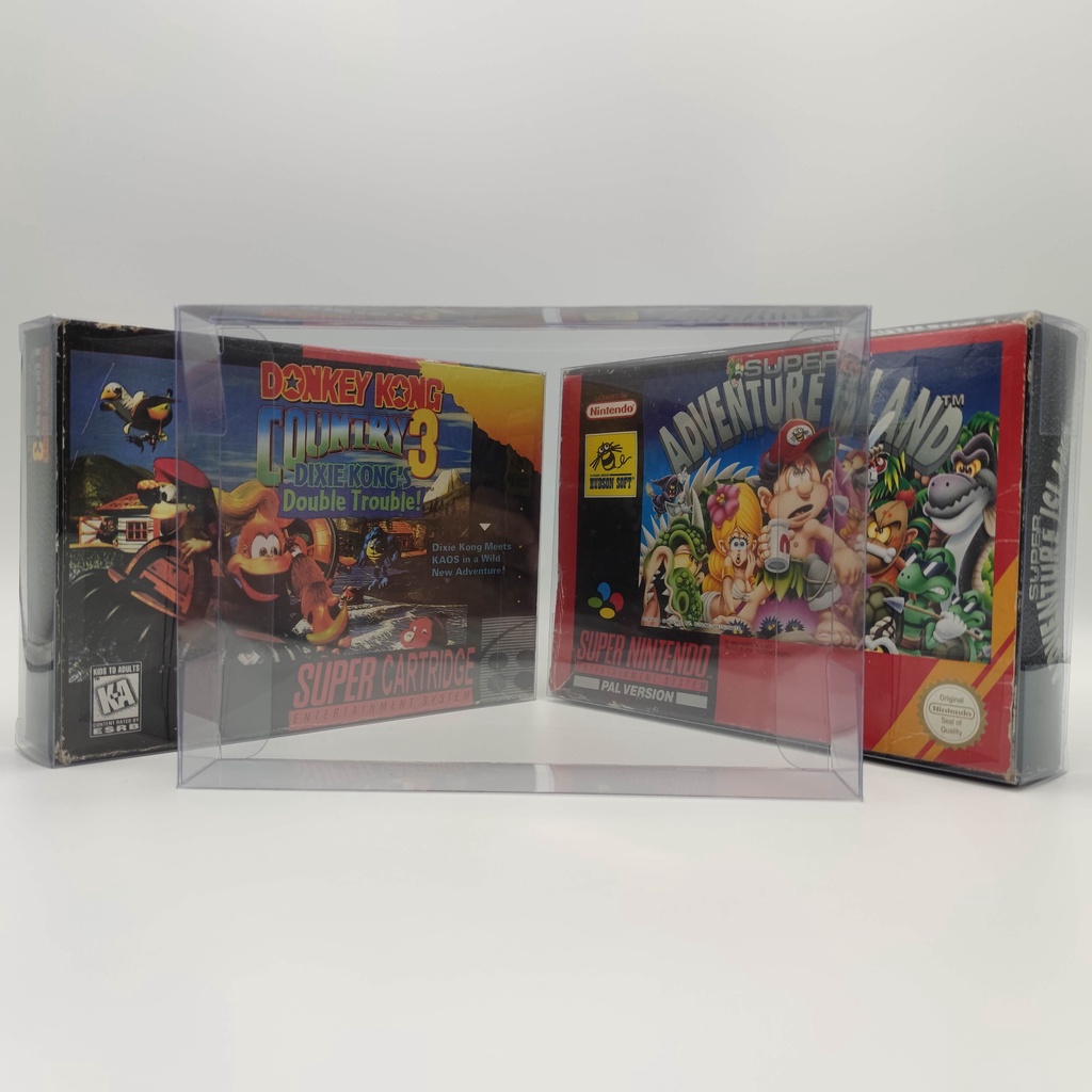 SNES [US] [PAL] Hộp trong suốt Kích thước sưu tập chống trầy xước 12. x 18.1 x 3.3 Cm Nhựa Super Fam