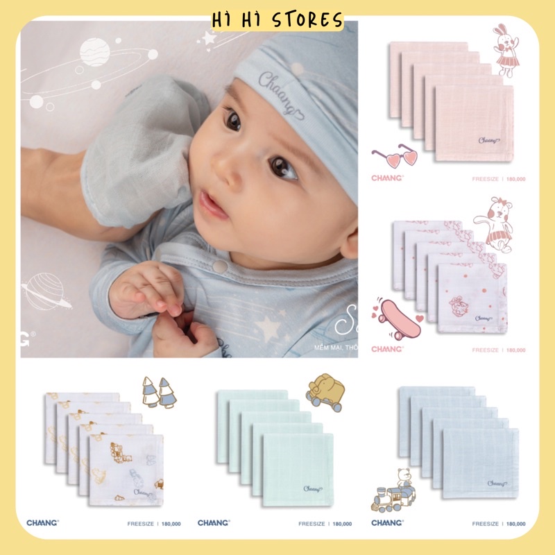 [ CHAANG ACTIVE ] Set 5 khăn sữa cho bé SS22