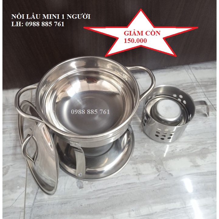 NỒI LẨU NHỎ MỘT NGƯỜI (DÙNG DẦU CỒN) M10NLN1-1 GIẢM 50%