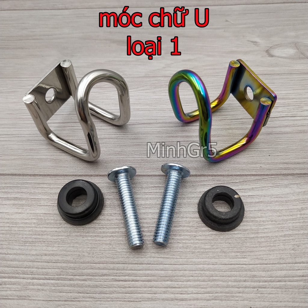 MÓC U TITAN 7 MÀU, INOX GẮN XE MÁY