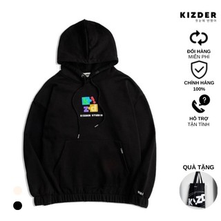 Áo Khoác Hoodie Nỉ Mảnh Ghép KIZDER Unisex Nam Nữ Form Oversize, Chất liệu dày dặn, vải mịn, đứng form