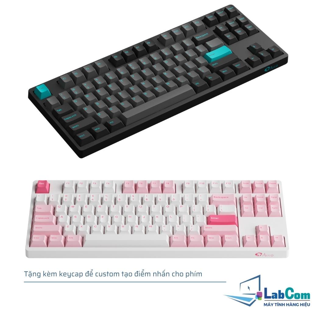 Bàn phím cơ có dây AKKO 3087 | 3108 Plus Black Cyan | Prunnus Lannesiana | Keycap cherry profile | Lót Foam tiêu âm