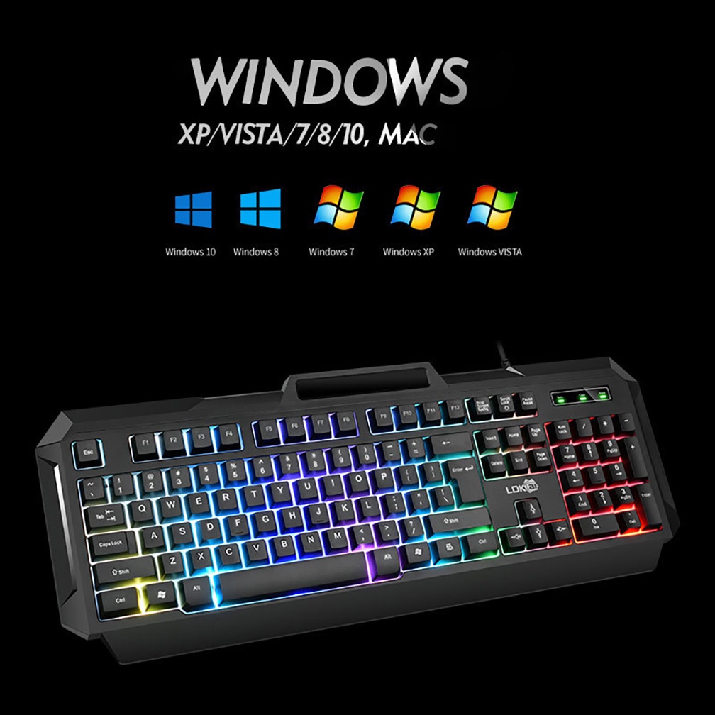 Bàn Phím Gaming RGB V5Pro - Bàn Phím Led 7 Màu - Chống Nước Chuyên Game -  Phím Khắc Laze - Hàng Chính Hãng