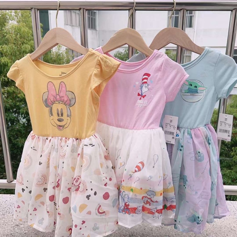 Áo váy bé gái DN 1-5 tuổi  Đầm bé gái cotton voan mềm xuất dư 05.22