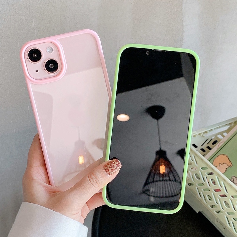 Ốp Điện Thoại Cứng Chống Sốc Chống Rơi Màu Kẹo Cho iPhone 14 13 12 11 Pro Max XS XR X 8 7 Plus