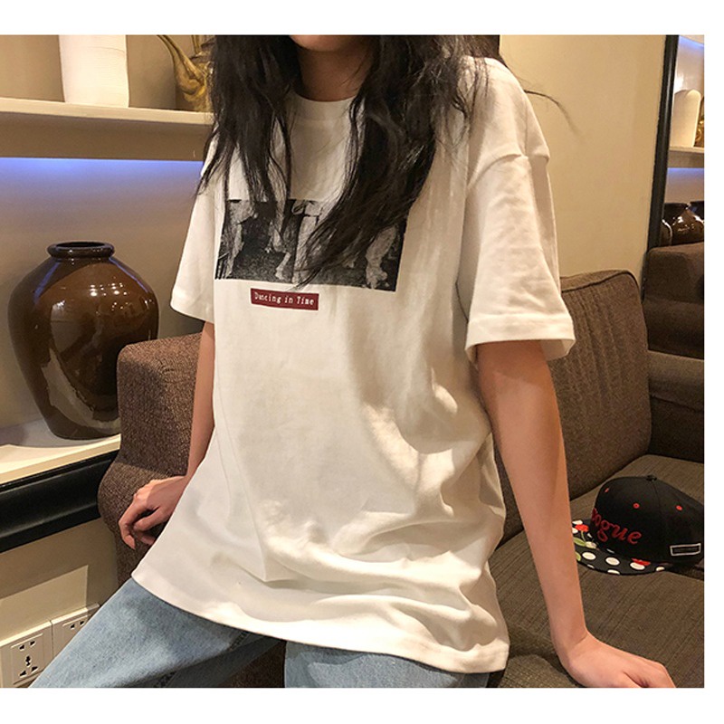 NRVP Áo Thun Unisex Mùa Hè Dáng Suông Tay Cộc Phong Cách Hàn Quốc Cho Nam Nữ