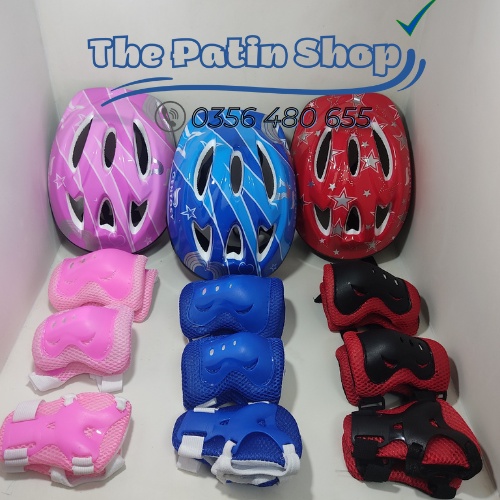 Bộ đồ bảo hộ chân tay mũ cho bé trượt patin, scooter hàng đẹp giá rẻ, bộ phụ kiện bảo hộ patin đủ màu