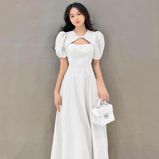 Đầm váy xoắn cổ form dài 3 màu (kèm hình thật)