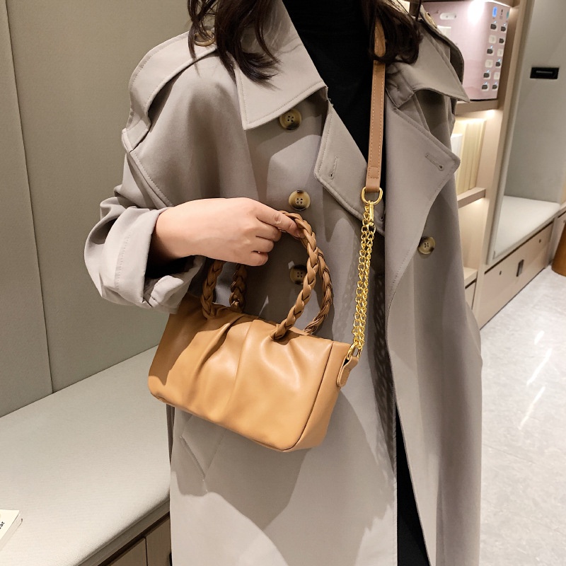 Túi Đeo Vai Màu Trơn Phong Cách Retro Đơn Giản Thời Trang Mới Cho Nữ