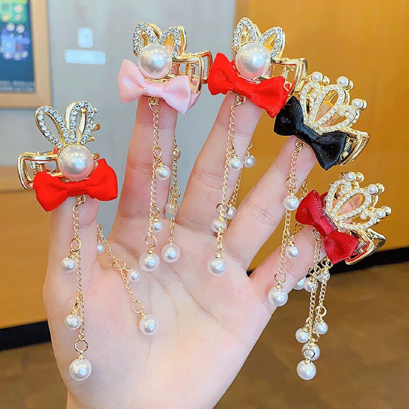 Kẹp Tóc Tua Rua Hình Tai Thỏ Đáng Yêu Cho Bé Gái