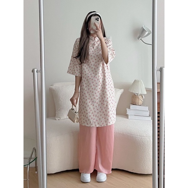 Áo dài hoa nhí cách tân mặc diện Tết Junnie Closet