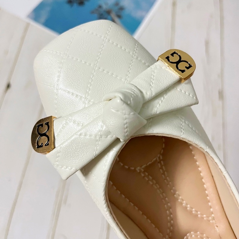 Giày Búp Bê Đế Bệt Chám Nổi Họa Tiết Thắt Nơ Dễ Thương