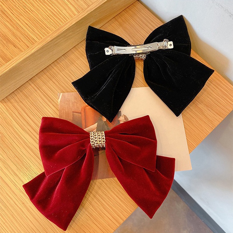 Trâm Cài Tóc Hình Nơ Lớn Bằng Nhung Phong Cách Vintage Thanh Lịch Cho Cô Dâu