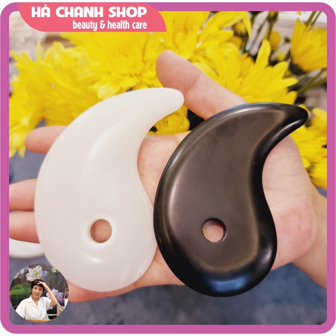 Cạo Gió Massage Đá Guasha Hình Cặp Cá Âm Dương Đẹp Bằng Đá Thiên Nhiên Miếng Cạo Mát Xa Mặt Body Chăm Sóc Da Mặt