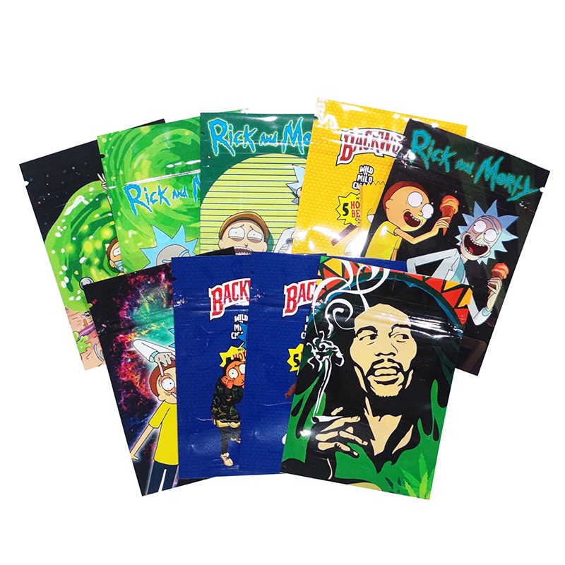 Set 100 Túi Zip Đựng Kẹo 1g Họa Tiết Hoạt Hình Dễ Thương