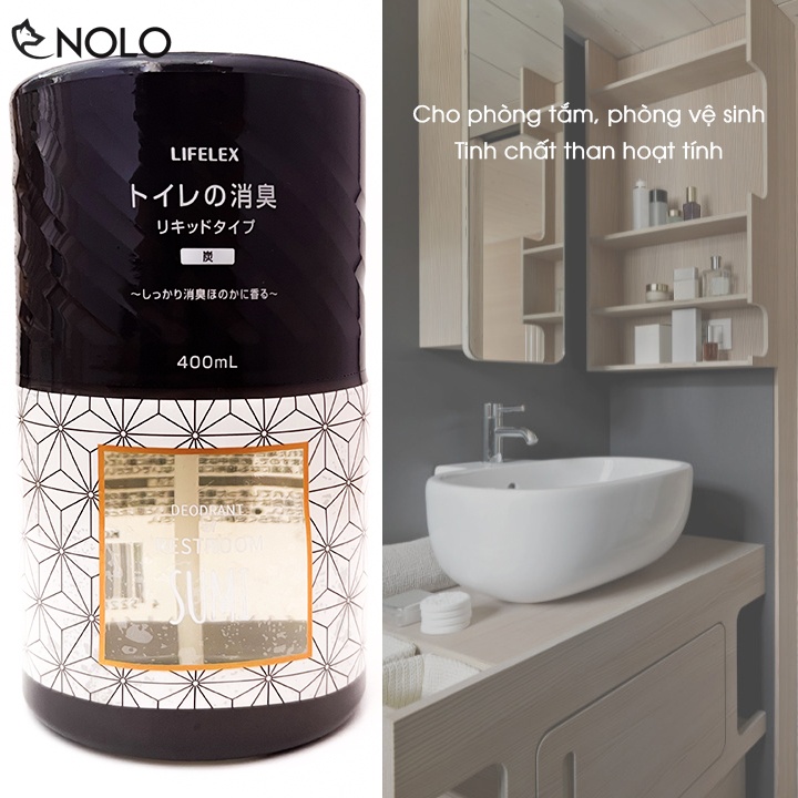 Chai Tinh Dầu Dung Dịch Khử Mùi Thơm Phòng Để Bàn Lifelex 400ml Dành Cho Phòng Ngủ Phòng Khách Toilet Khử Mùi Thú Cưng