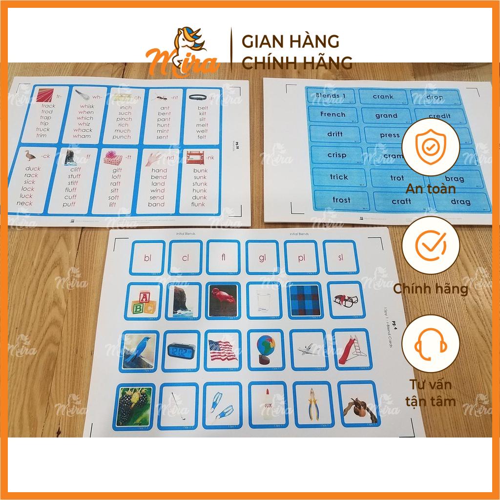 Montessori - Bộ thẻ ngôn ngữ Tiếng Anh Blue series - Mira Toys