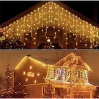 Đèn led dây rèm màn mưa dài 8 mét thả xuống 60cm . trang trí noel, lễ , tết