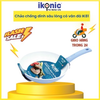 Chảo chống dính bếp từ sâu lòng tráng sứ IKONIC IK81 - Bảo hành 2 năm 1 đổi 1
