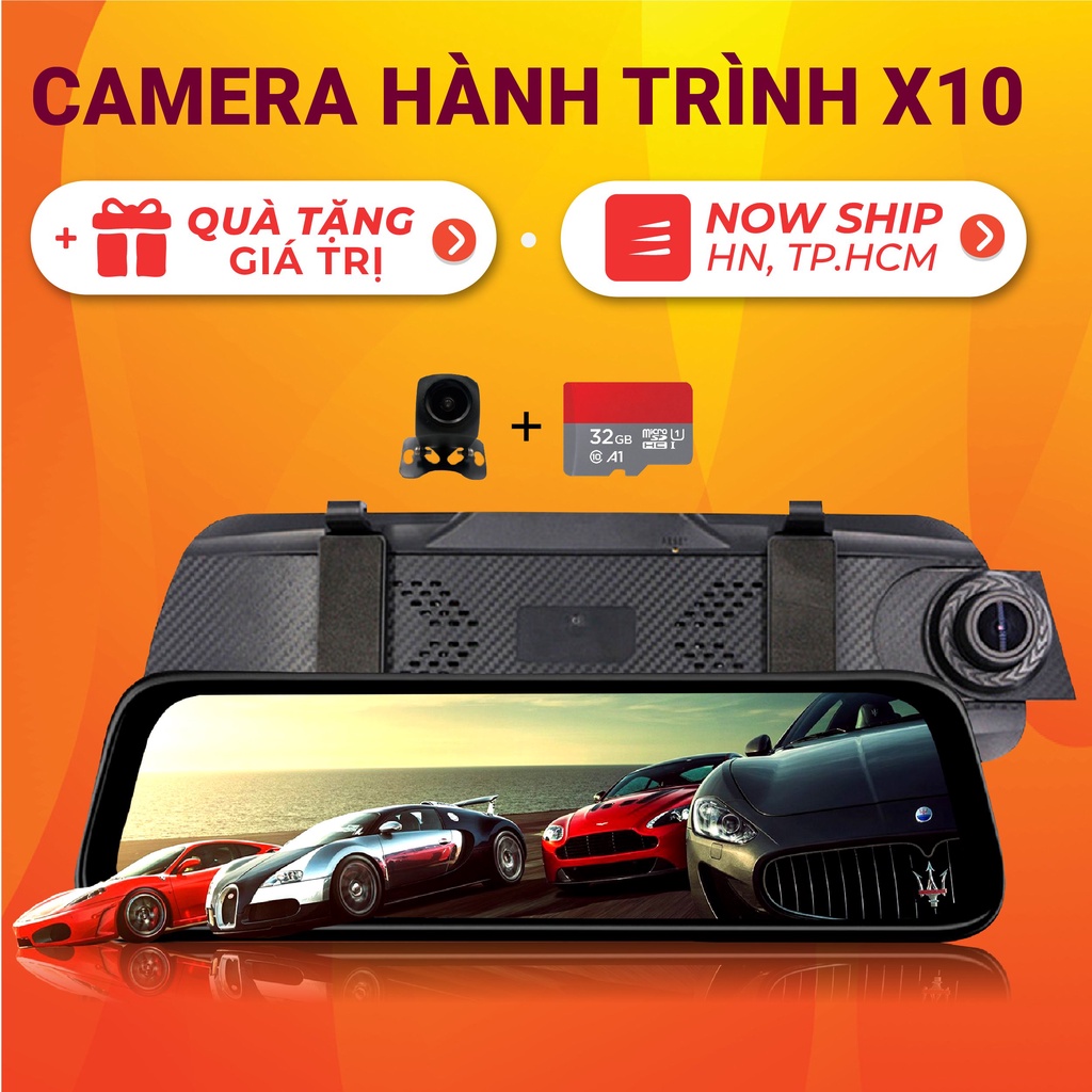 Camera hành trình ô tô X10 XETABON Full HD 1080p quay đêm rõ nét, có cảnh báo va chạm phía trước bảo hành 12 tháng