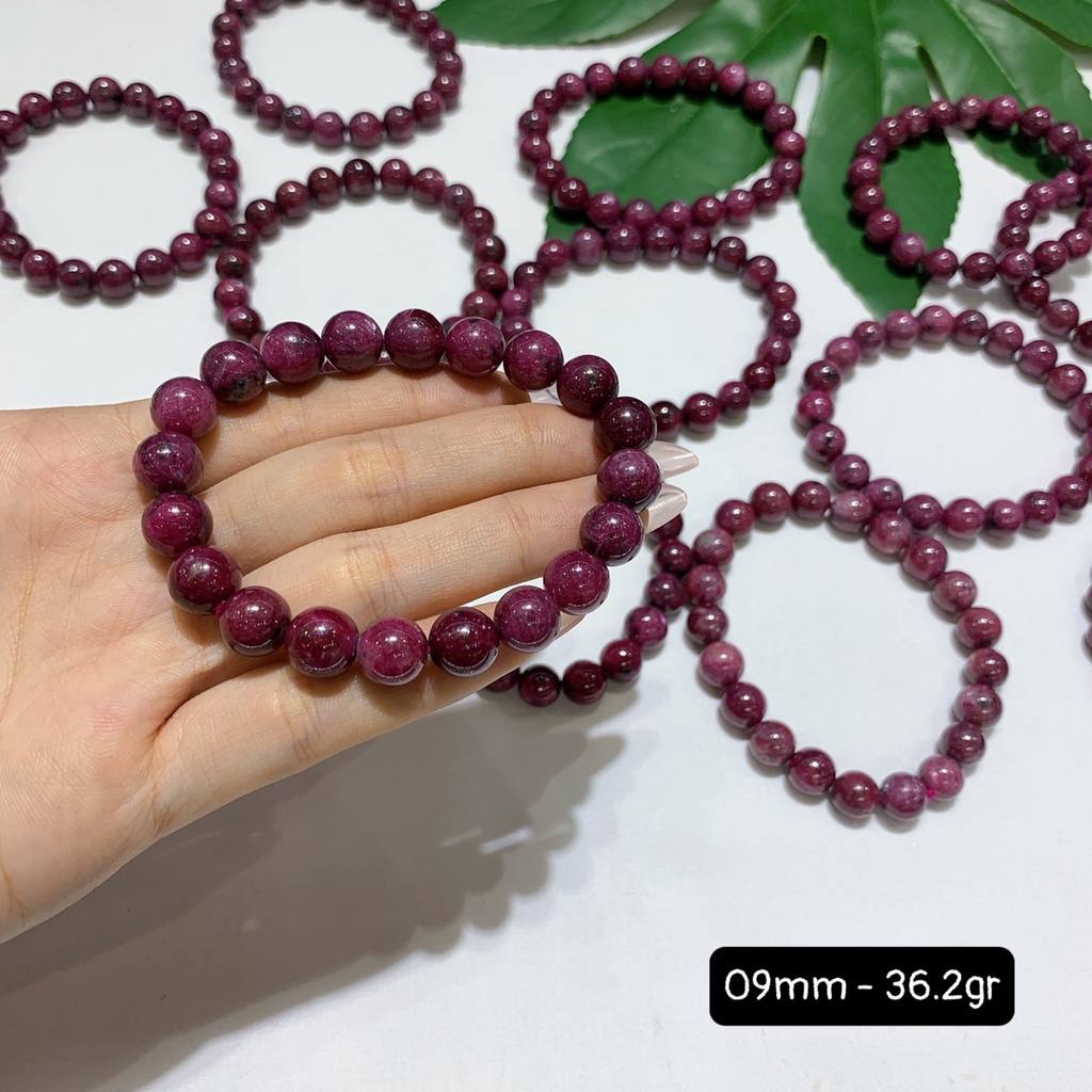 Vòng Tay Ruby Nam Phi 3A Size 7-13mm Mới Về