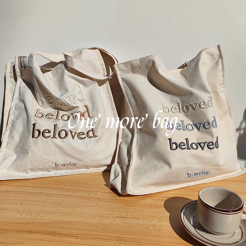 One Túi Xách Canvas Cỡ Lớn Thêu Chữ Thời Trang Cho Học Sinh