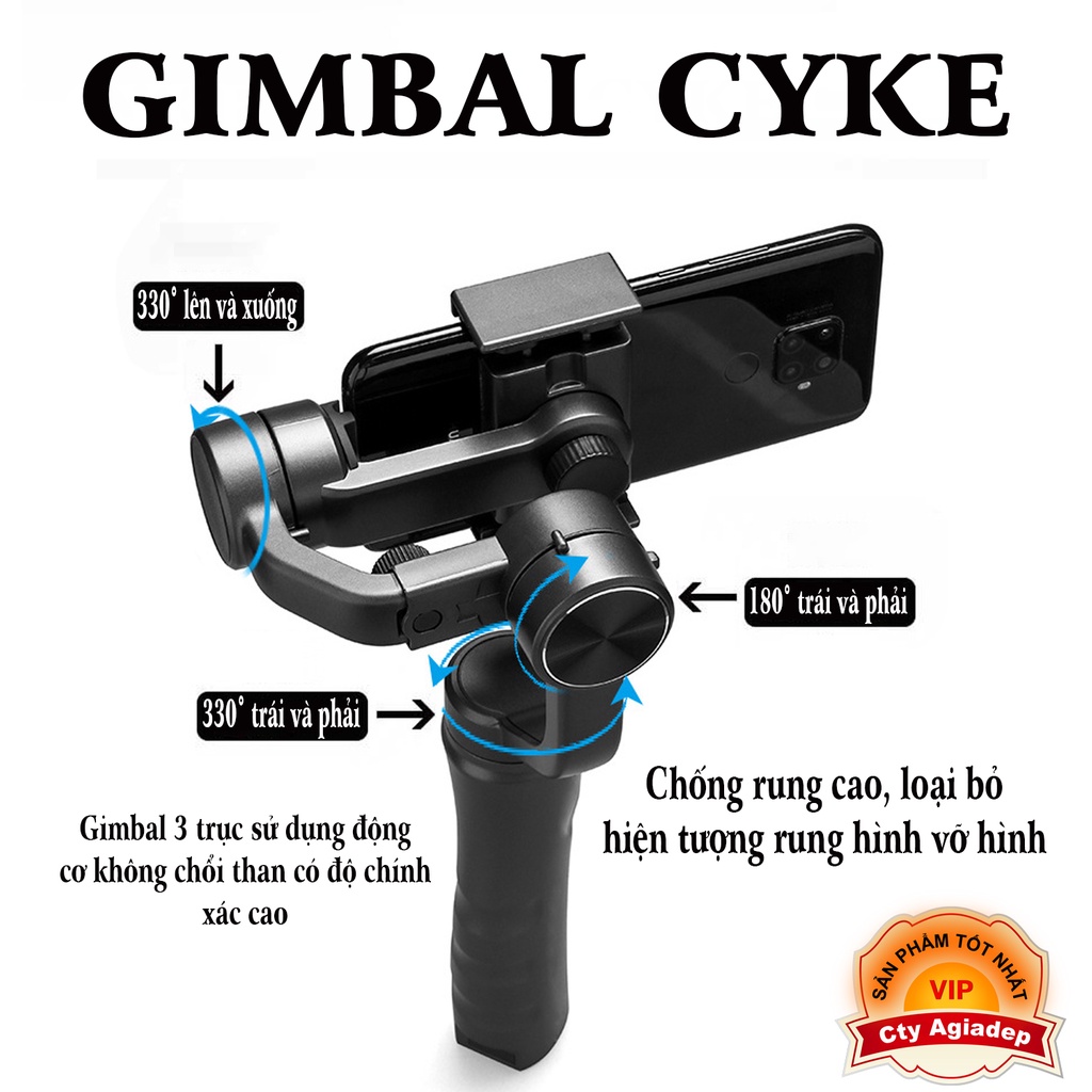 Gymble Chống rung Cyke cho Điện thoại, máy ảnh,... giành cho vloger, streamer,..