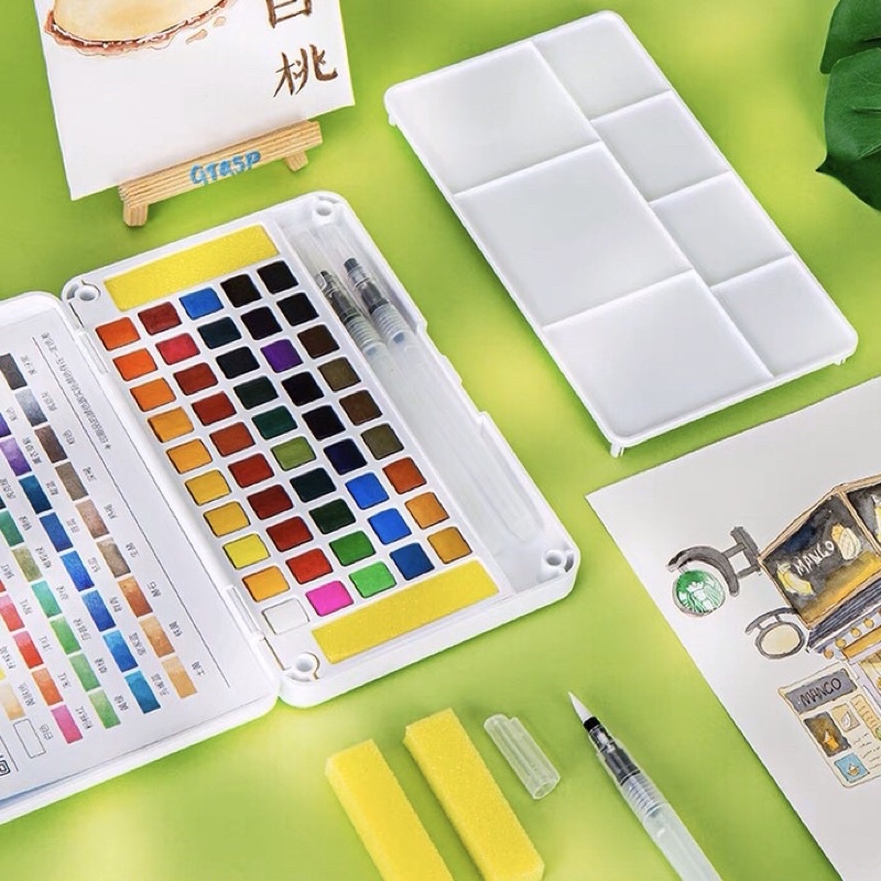 Màu Nước Solid Water Color Cao Cấp 12/18/24/36M Kèm Bút Nước