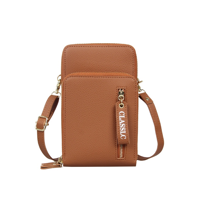 Túi Đeo Chéo Màu Trơn Sức Chứa Lớn Có Khóa Kéo Dành Cho Nữ