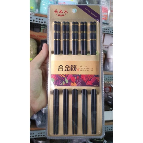 Đũa hợp kim cao cấp melamine - VỈ 5 ĐÔI