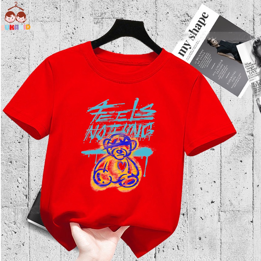 Áo thun hình gấu nati Bé trai và gái.áo cho bé từ 6kg-30kg.AL55.