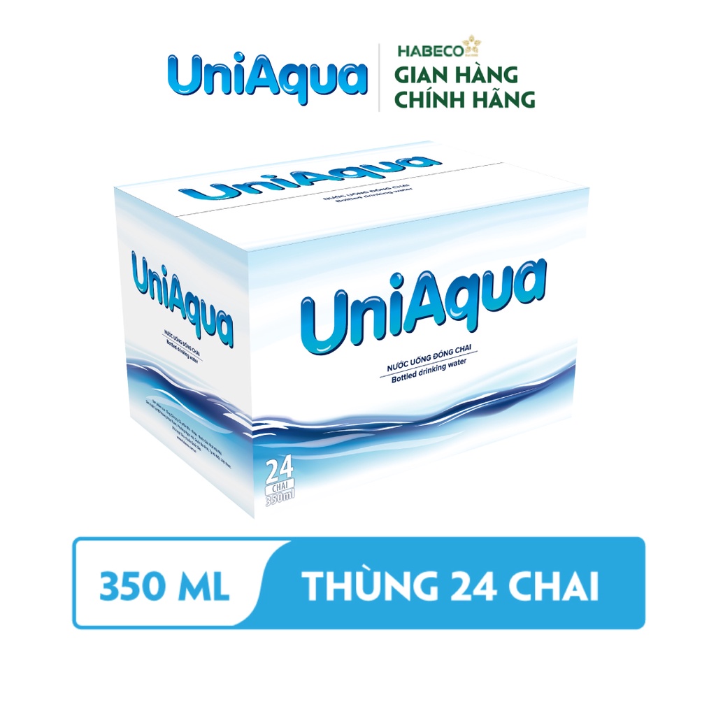 Thùng 24 chai nước uống đóng chai UniAqua - HABECO (500ml/chai)
