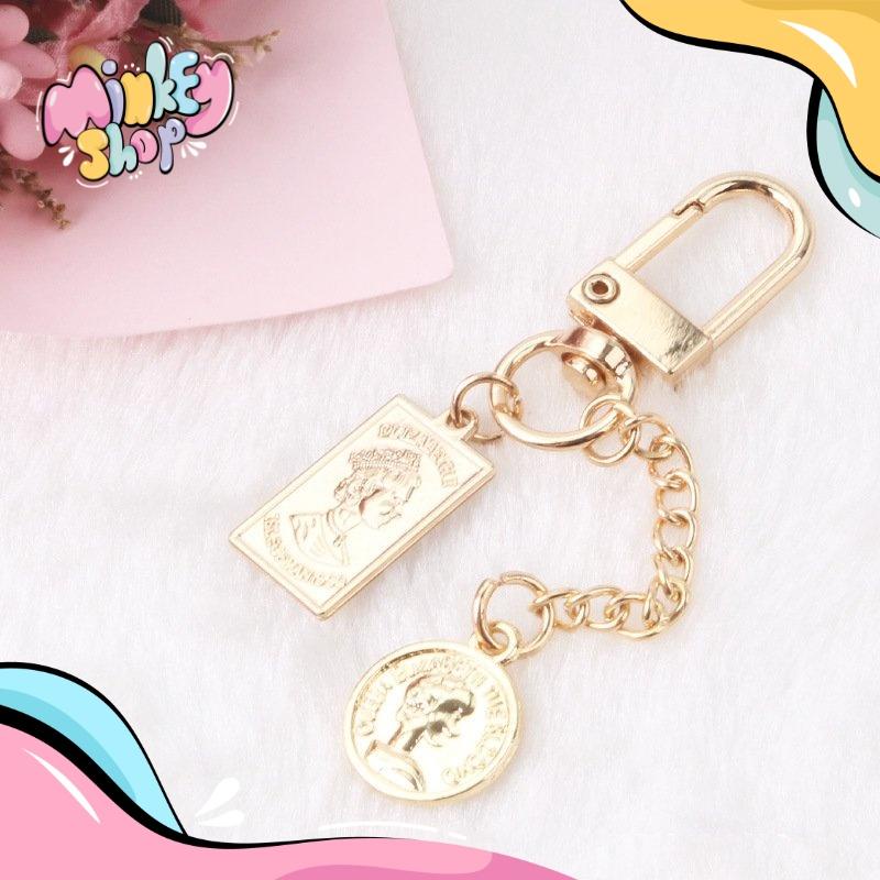 Móc Khoá chuỗi hình hạt ngọc có đồng xu Cute Đẹp Đáng Yêu Quà Tặng Dễ Thương Phụ Kiện Túi Xách, Balo, Oto 02MKDX -Minke