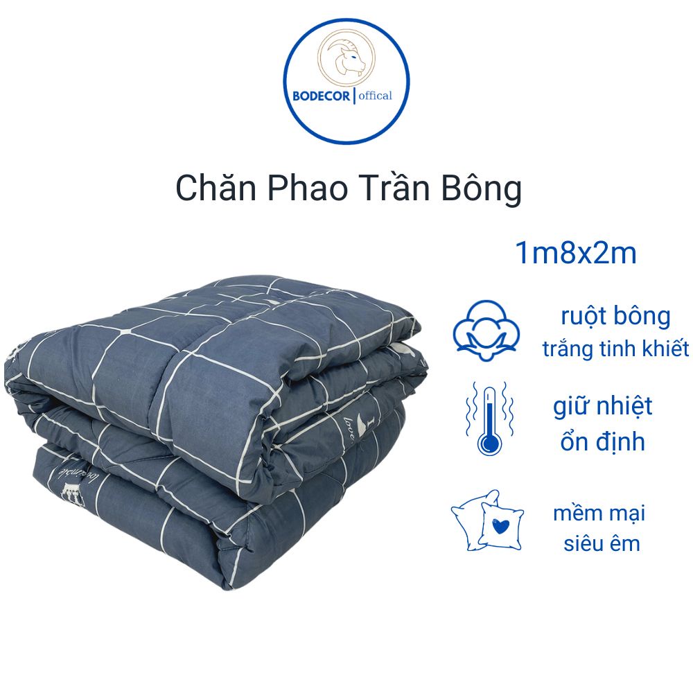 Chăn phao Bông Mùa Đông BODECOR siêu nhẹ kích thước 1m8x2m