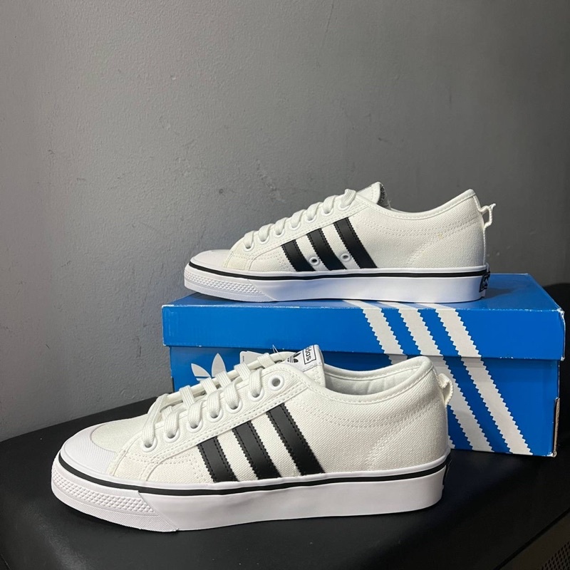 Giày Thể Thao Nam Nữ Adidas Nizza Trefoil Black White Simple Sneaker