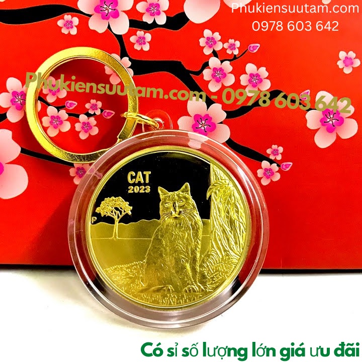 Móc Khóa Xu Úc Hình Con Mèo Mạ Vàng - TMT Collection - SP005897