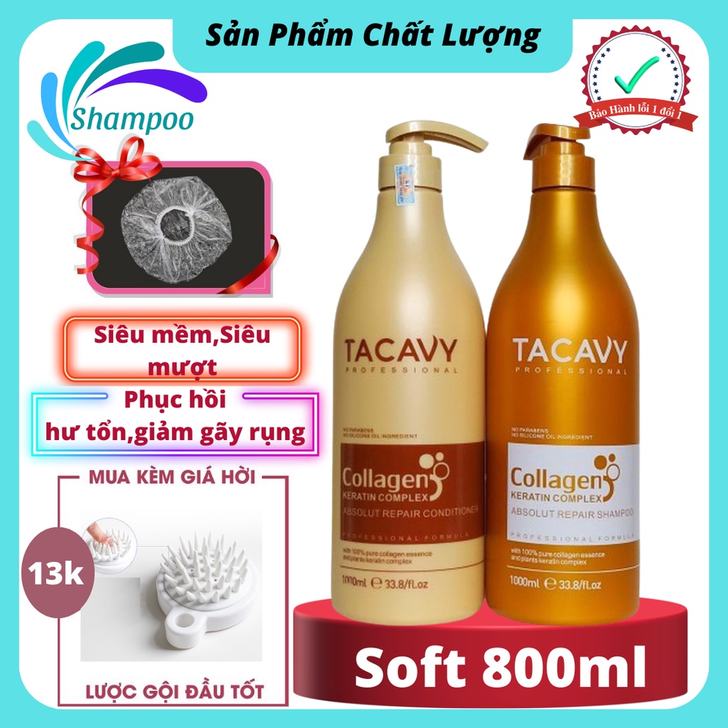 Dầu gội xả TACAVY 500ml 1000ml giảm gãy rụng phục hồi tóc hư tổn khô xơ hàng chính hãng