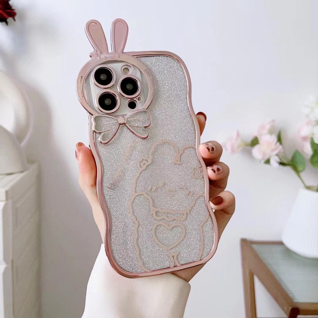 Ốp Điện Thoại imd Mềm In Hình Thỏ Hồng Cho iphone 14 pro max 12 pro max 11 pro max 13promax 14 pro 14 plus
