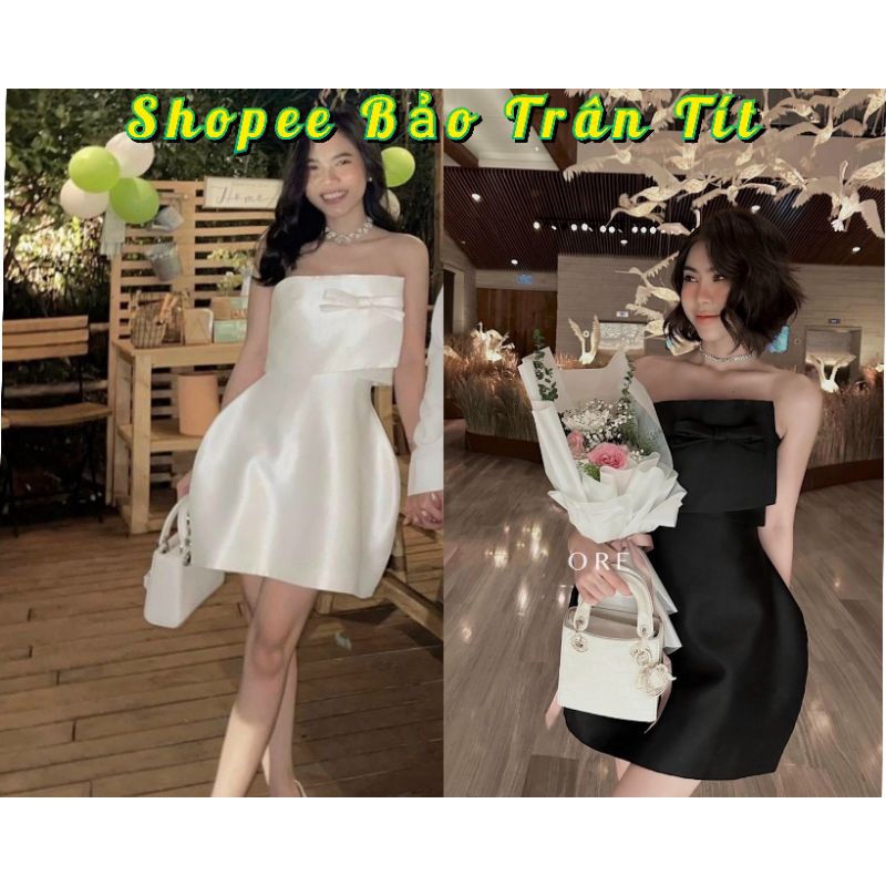 Đầm ống ngực đắp phối nơ