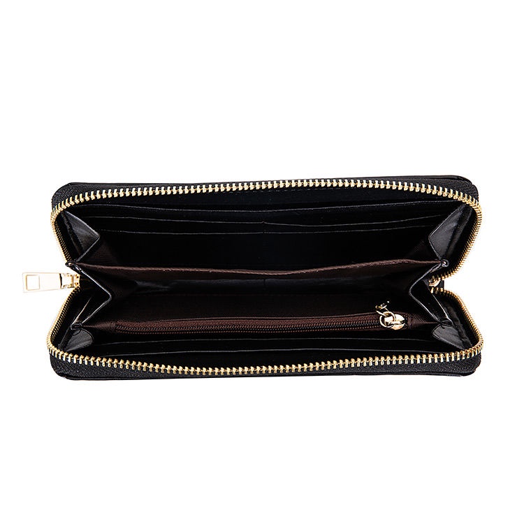 Ví Da Bò Dáng Dài Cỡ Lớn Phối Khóa Kéo Thời Trang Cho Nữ