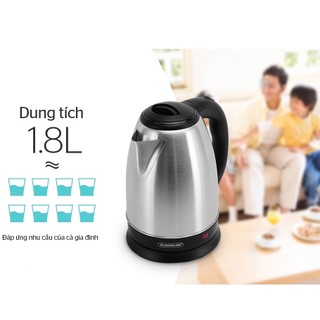 Ấm siêu tốc,đun nước- ấm điện inox cao cấp 1,8l an toàn